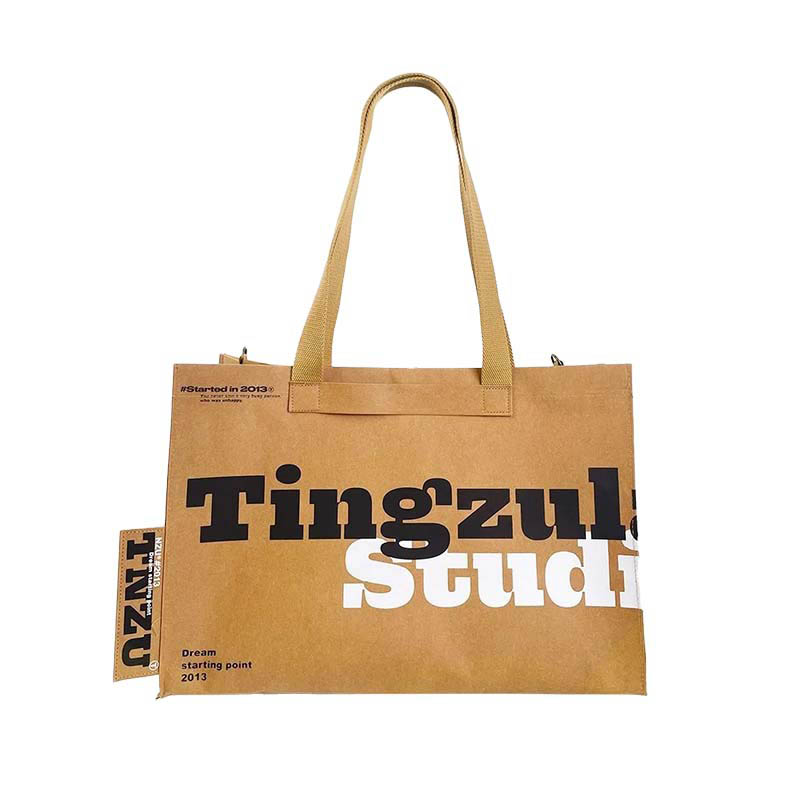 Tvättbar Kraft Paper Tygväska med fickan